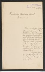 k.k. naturhistorisches Hofmuseum, Intendanzakten 1885-1896 (Hauer), Aktenzahl Z.309/1891, Seite 1